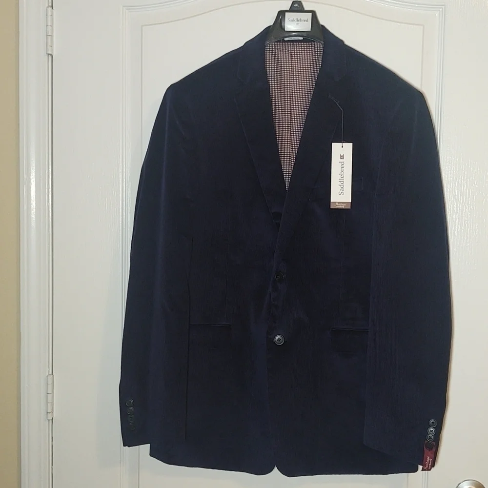 NWT Sadddlebred Navy Heritage Corduroy Sports Coat 44L